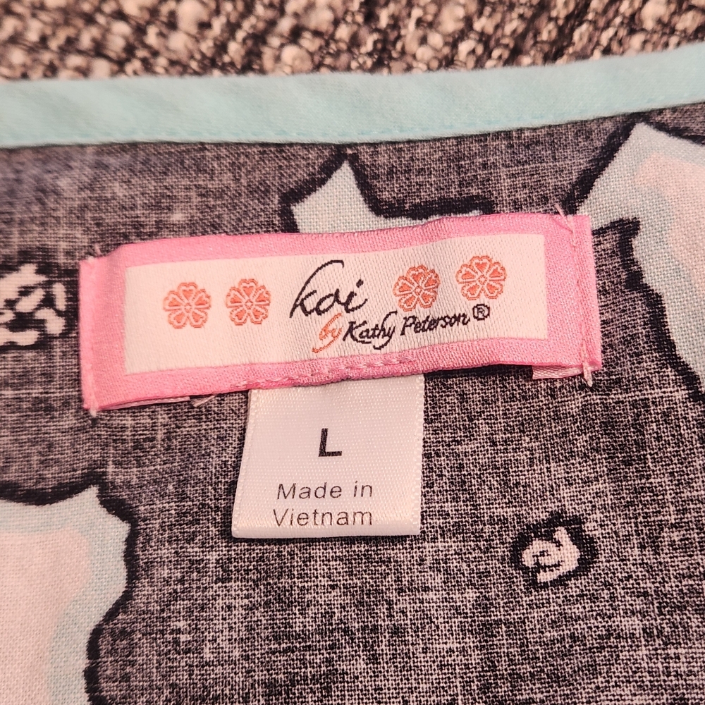 Koi Blue Black Belted Cotton Style 115PR Large - Picture 7 of 9